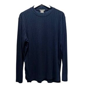 Matty M Women’s Midnight Blue Ribbed Knit Mockneck Sweater Size XL